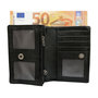 Leren dames portemonnee zwart met croco print