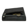 Leren dames portemonnee zwart met croco print