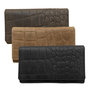 Croco-print Leren Dames Portemonnee van Lichtbruin Leer