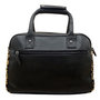 Shoulder Bag Women Leather Black with a Panther Print