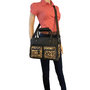 Shoulder Bag Women Leather Black with a Panther Print