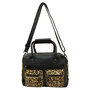 Shoulder Bag Women Leather Black with a Panther Print