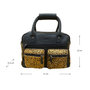 Cowboy Bag Dames Leer Zwart met Panter Print