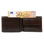 Portefeuille Heren Billfold Donkerbruin Rundleer