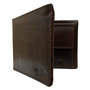 Portefeuille Heren Billfold Donkerbruin Rundleer