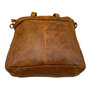 Washed Leather Zipper Women's Shopper