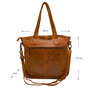 Washed Leather Zipper Women's Shopper