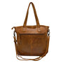 Washed Leather Zipper Women's Shopper