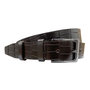 Riem Dames - Riem Heren 3 cm Donkerbruin Leer met Print