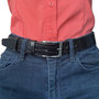Riem Dames - Riem Heren 3 cm Zwart Leer met Print