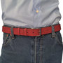 Riem Dames - Riem Heren 3 cm Rood Leer met Print