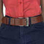 Riem Dames - Riem Heren 4 cm Lichtbruin Leer met Kroko Print
