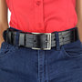 Riem Dames - Riem Heren 4 cm Zwart Leer met Kroko Print