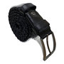 Riem Heren - 3.5 cm breed - Zwart Gevlochten Leer