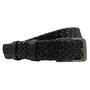Riem Heren - 3.5 cm breed - Zwart Gevlochten Leer