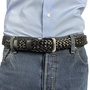 Riem Heren - 3.5 cm breed - Zwart Gevlochten Leer