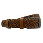 Riem Heren - 3.5 cm breed - Lichtbruin Gevlochten Leer