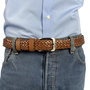 Riem Heren - 3.5 cm breed - Lichtbruin Gevlochten Leer