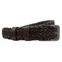 Riem Heren - 3.5 cm breed - Donkerbruin Gevlochten Leer