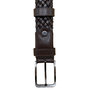 Riem Heren - 3.5 cm breed - Donkerbruin Gevlochten Leer