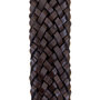 Riem Heren - 3.5 cm breed - Donkerbruin Gevlochten Leer