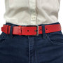 Riem Dames - Broekriem - 3 cm breed van Rood Leer