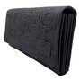 Dames Portemonnee met Bloemenprint Donkerblauw Leer