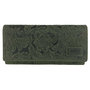 Leren Dames Portemonnee met Bloemenprint Groen