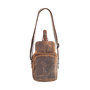 Crossbody Schoudertasje Van Lichtbruin Leer
