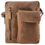 Crossbody Schoudertasje Van Taupe/Beige Leer