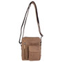 Crossbody Schoudertasje Van Taupe/Beige Leer