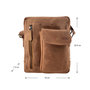 Crossbody Schoudertasje Van Taupe/Beige Leer