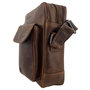 Schoudertas heren of dames van cognac leer