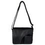 Zwarte Messenger Bag Schoudertas Van Echt Leer