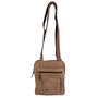 Leren Schoudertas Crossbody Tas Taupe