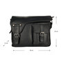 Schoudertas Messenger Bag van Zwart Leer