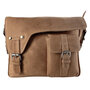 Schoudertas Messenger Bag van Taupe Leer