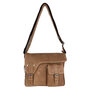 Schoudertas Messenger Bag van Taupe Leer