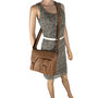 Schoudertas Messenger Bag van Taupe Leer