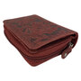Dames Portemonnee met Bloemenprint van Rood Leer