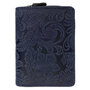 Dames Portemonnee met Bloemenprint van Donkerblauw Leer