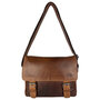Messenger Bag Schoudertas van Lichtbruin Leer