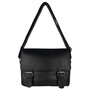 Zwart Leren Messenger Bag Schoudertas