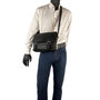 Zwart Leren Messenger Bag Schoudertas