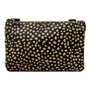 Leren Schoudertasje van Zwart Leer met Cheetah Print