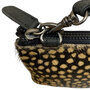 Leren Schoudertasje van Zwart Leer met Cheetah Print