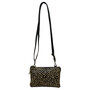Leren Schoudertasje van Zwart Leer met Cheetah Print