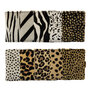 Leren Pasjeshouder Donkerbruin met Cardprotector en Cheetah Print