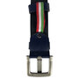 Riem donkerblauw geperforeerd leer 4 cm