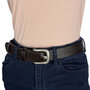 Riem donkerbruin geperforeerd leer 3 cm